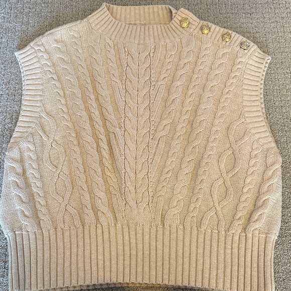 LOFT Sweaters - LOFT Beige Cable Knit Sweater Vest